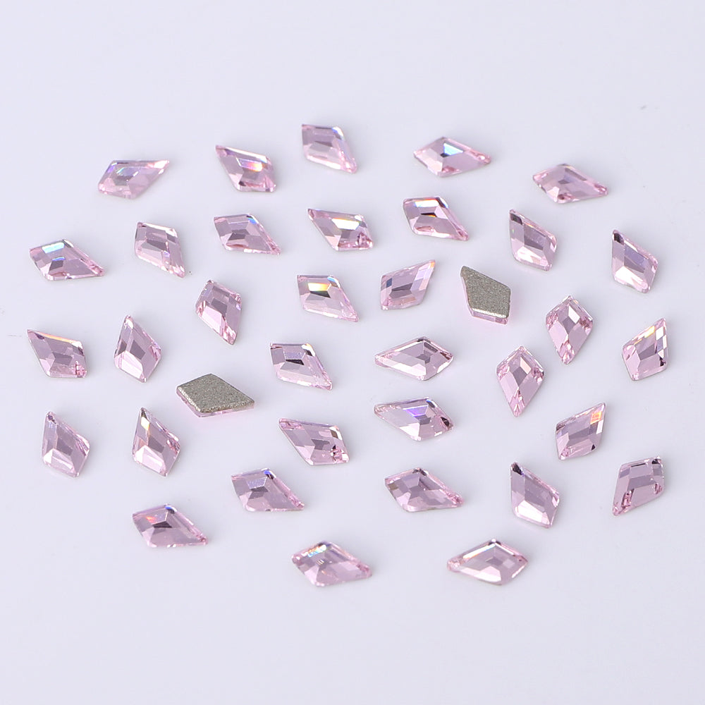 Arrow Shape Multi Colors Small Size Glass Beveled Flat Back Fancy Rhinestones For Nail Art