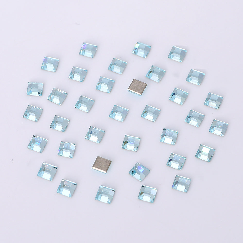 Square Shape Multi Colors Small Size Glass Beveled Flat Back Fancy Rhinestones For Nail Art