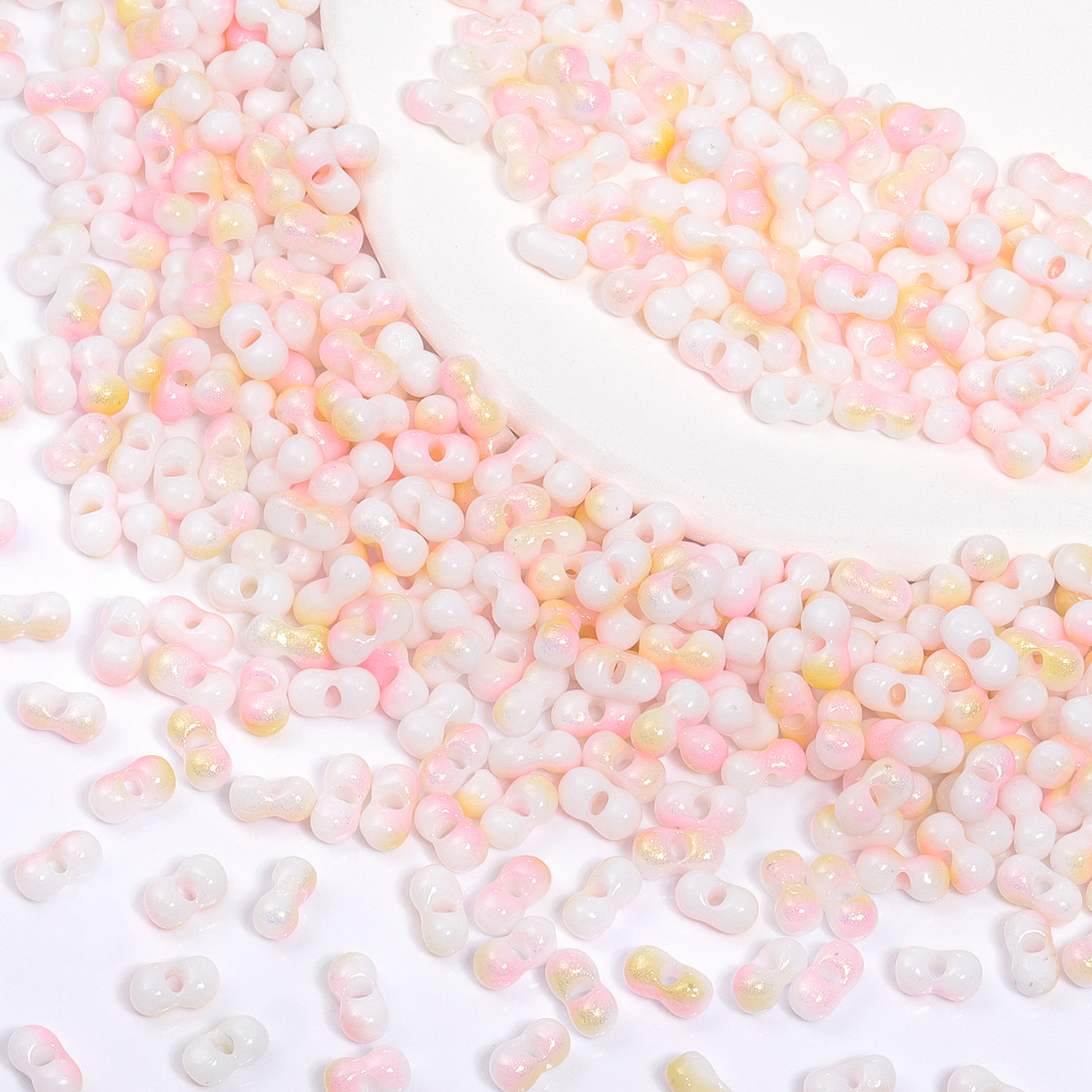 Various Colors Rainbow Effect Peanut Beads Shape Glass Seed Beads In Bulk Package