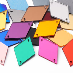 Rhombus Shape Multi Colors Acrylic Sew-on Mirror For Dance Costume WholesaleRhinestone