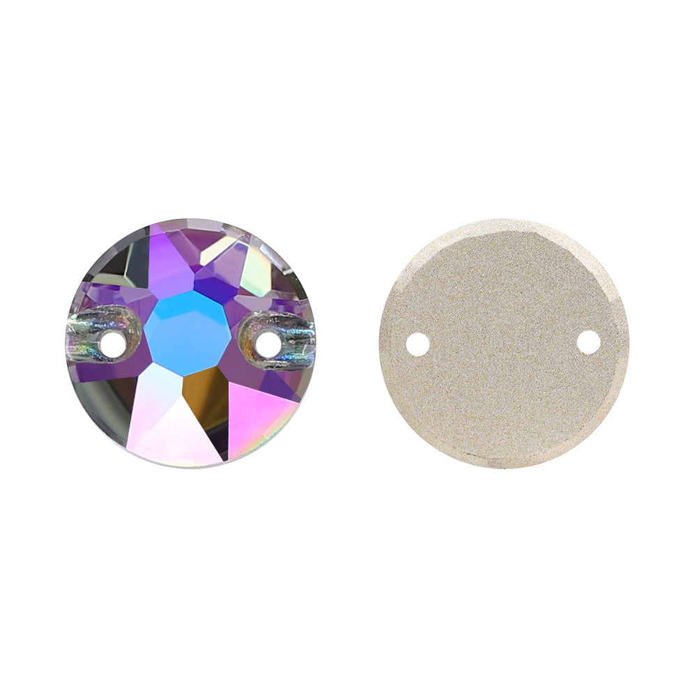 Black Diamond Shimmer XIRIUS Round Shape High Quality Glass Sew-on Rhinestones