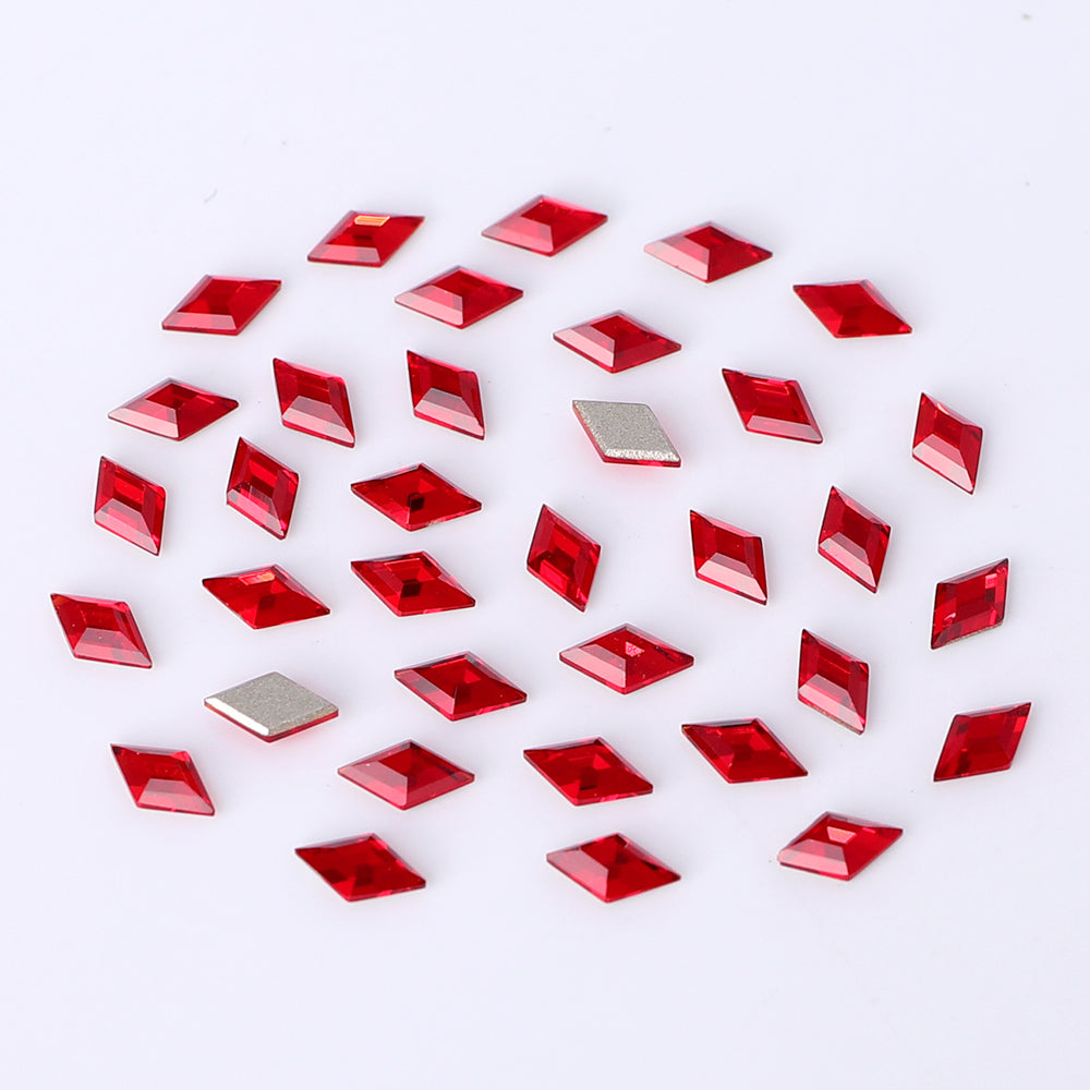 Rhombus Shape Multi Colors Small Size Glass Beveled Flat Back Fancy Rhinestones For Nail Art