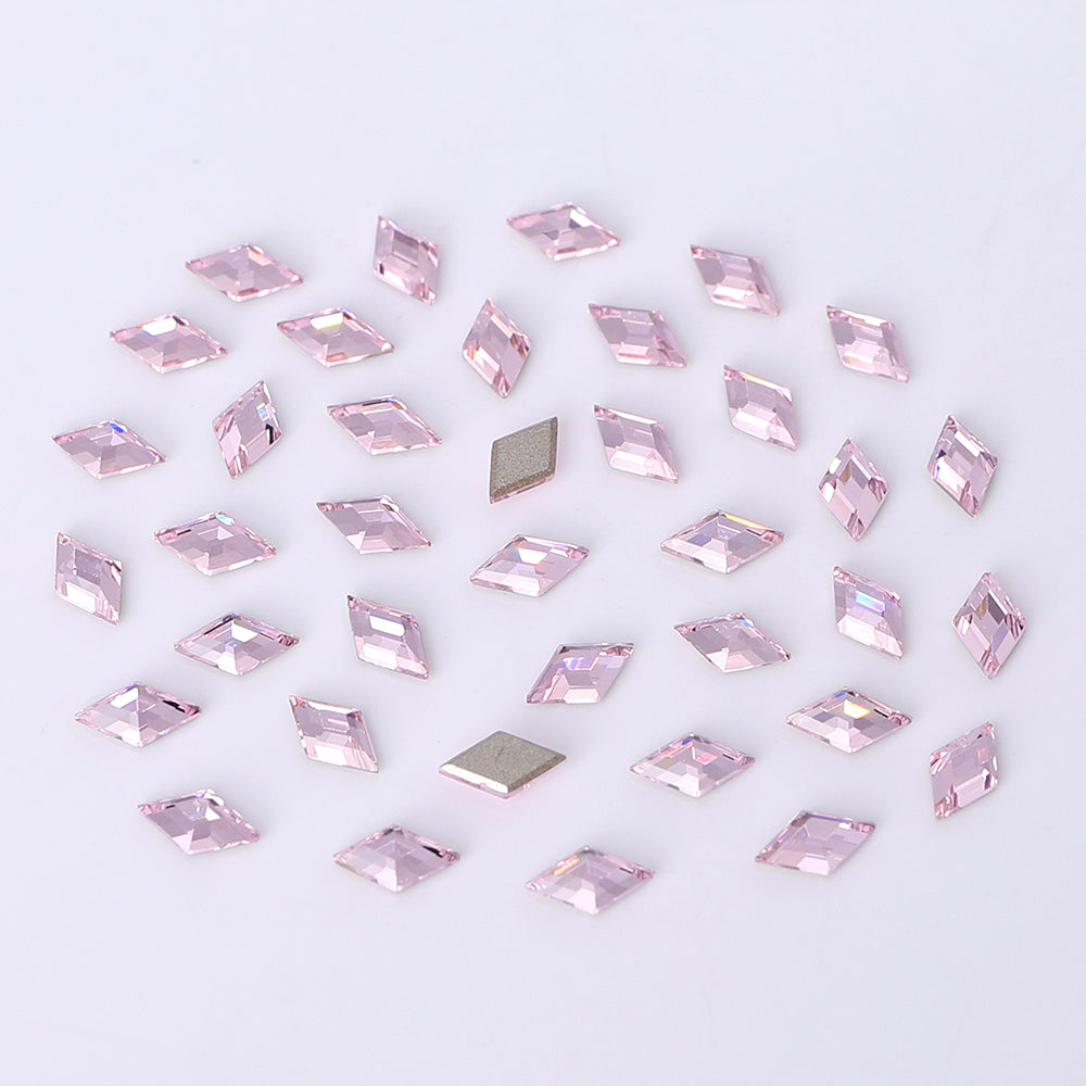 Rhombus Shape Multi Colors Small Size Glass Beveled Flat Back Fancy Rhinestones For Nail Art