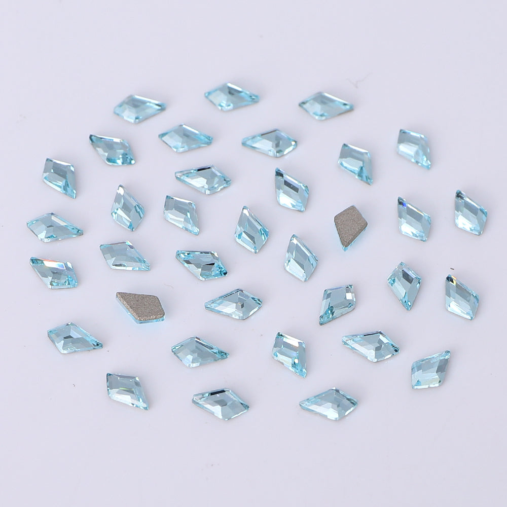 Arrow Shape Multi Colors Small Size Glass Beveled Flat Back Fancy Rhinestones For Nail Art