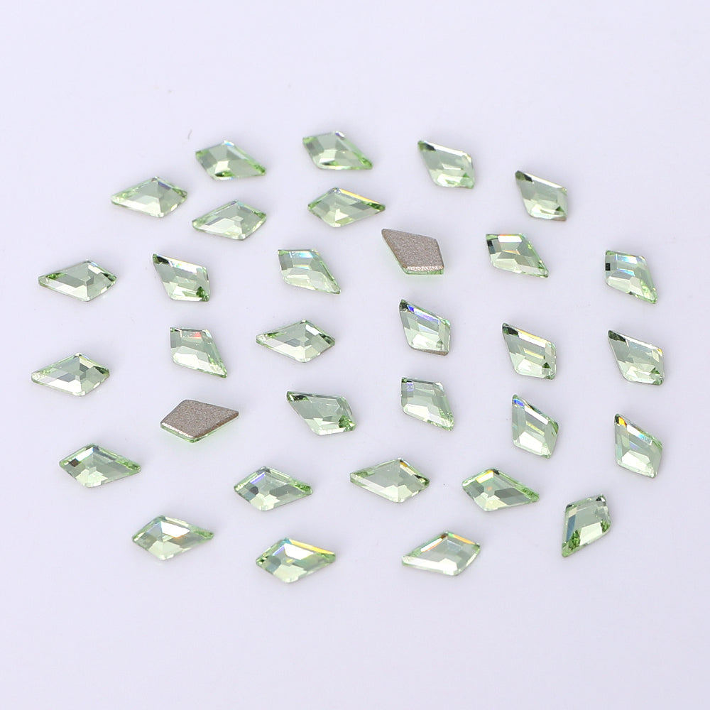 Arrow Shape Multi Colors Small Size Glass Beveled Flat Back Fancy Rhinestones For Nail Art