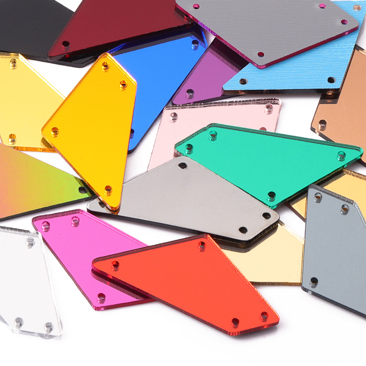 Forma de trapezoides oblíquos Multi-Colors ACRYLIC Sew-On Mirror para fantasia de dança