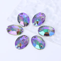 Ghost Light Oval Shape High Quality Glass Sew-on Rhinestones