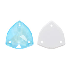 Electric Neon Aquamarine Trilliant Shape High Quality Glass Sew-on Rhinestones