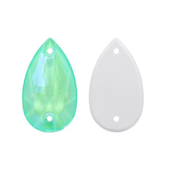 Electric Neon Greenwrap Drop Shape High Quality Glass Sew-on Rhinestones