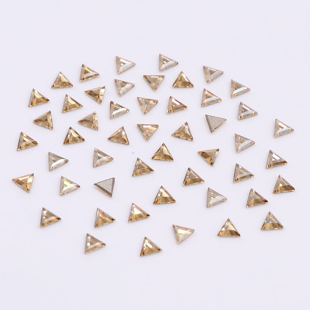 Triangle Shape Multi Colors Small Size Glass Beveled Flat Back Fancy Rhinestones For Nail Art