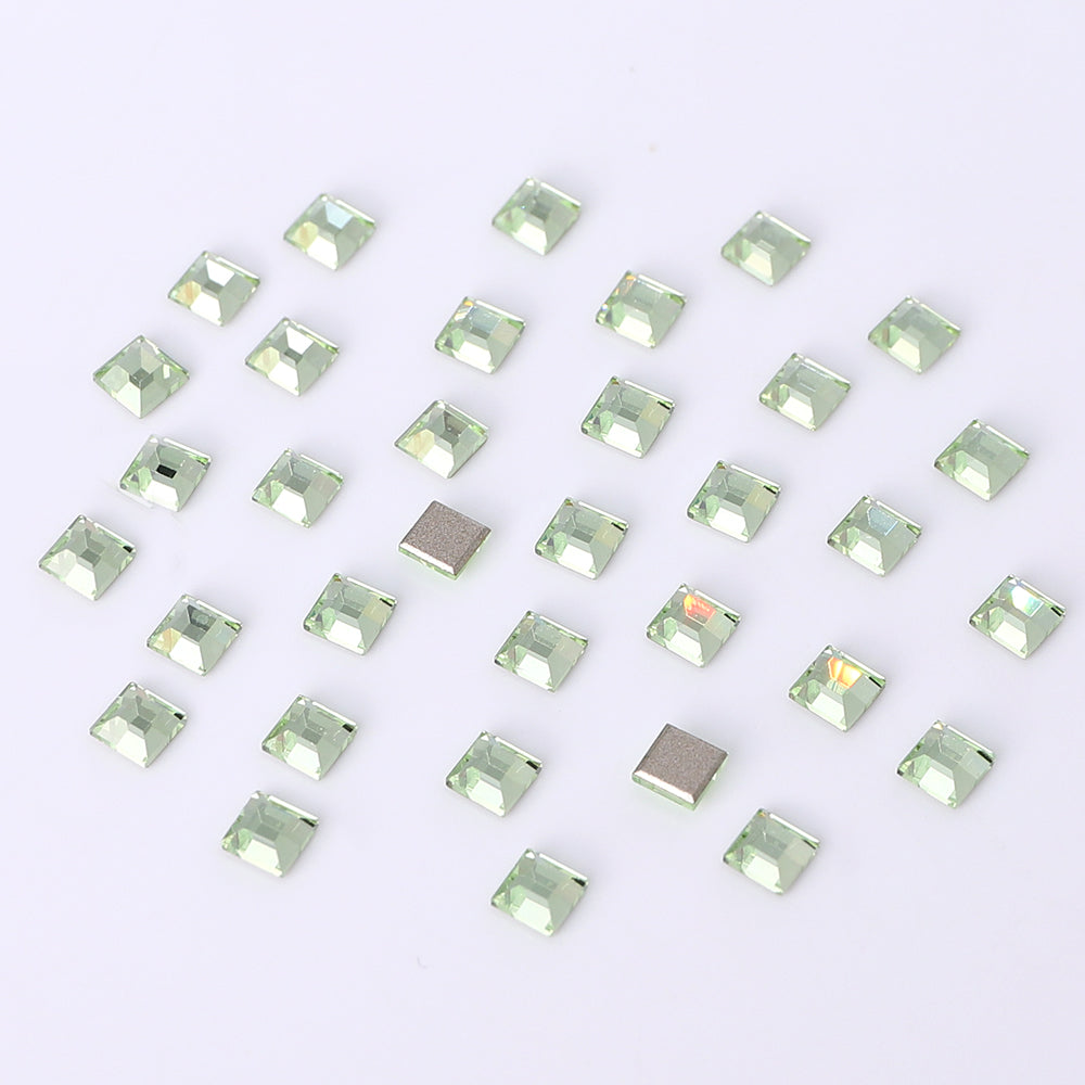 Square Shape Multi Colors Small Size Glass Beveled Flat Back Fancy Rhinestones For Nail Art