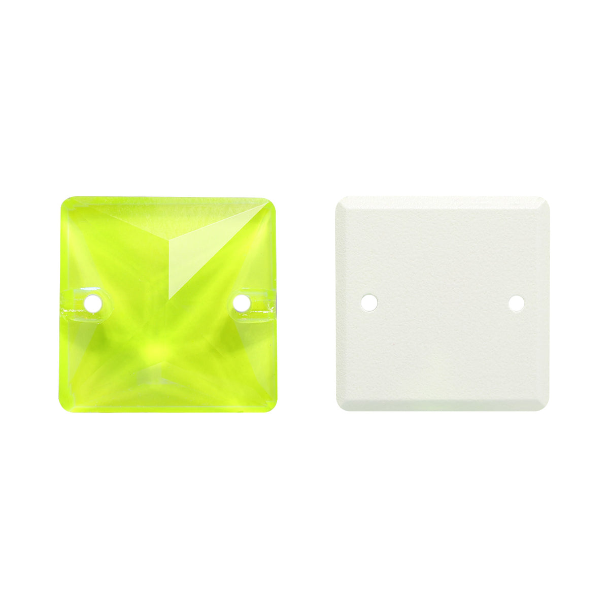 Electric Neon Jonquil Square Shape High Quality Glass Sew-on Rhinestones