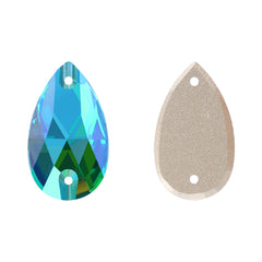 Aquamarine Shimmer Drop Shape High Quality Glass Sew-on Rhinestones