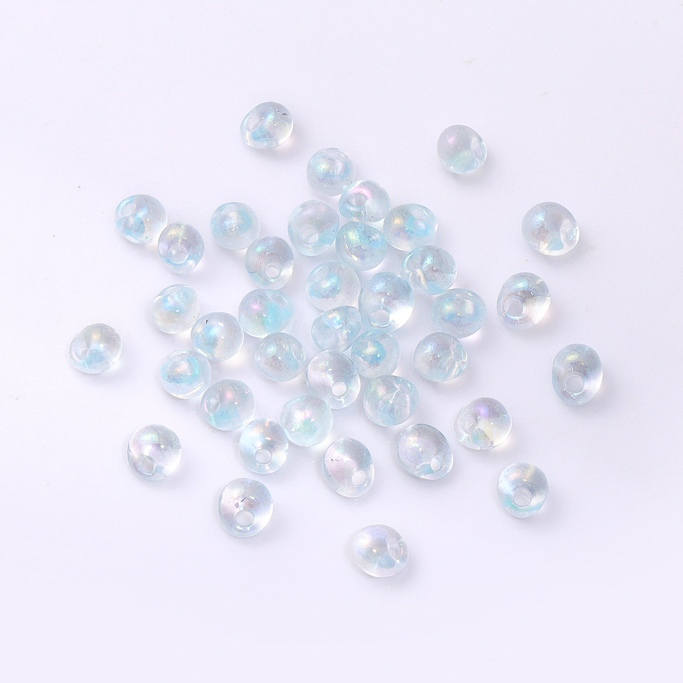 TMAB004 Transparent AB Drop Shape Glass Seed Beads