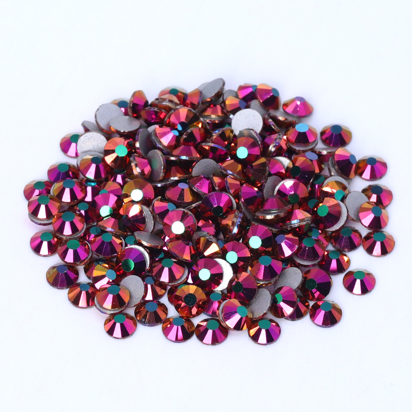 Rainbow Rose Gold Glass FlatBack Rhinestones Silver Back WholesaleRhinestone