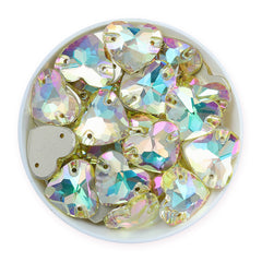 Crystal Phantom Heart Shape High Quality Glass Sew-on Rhinestones