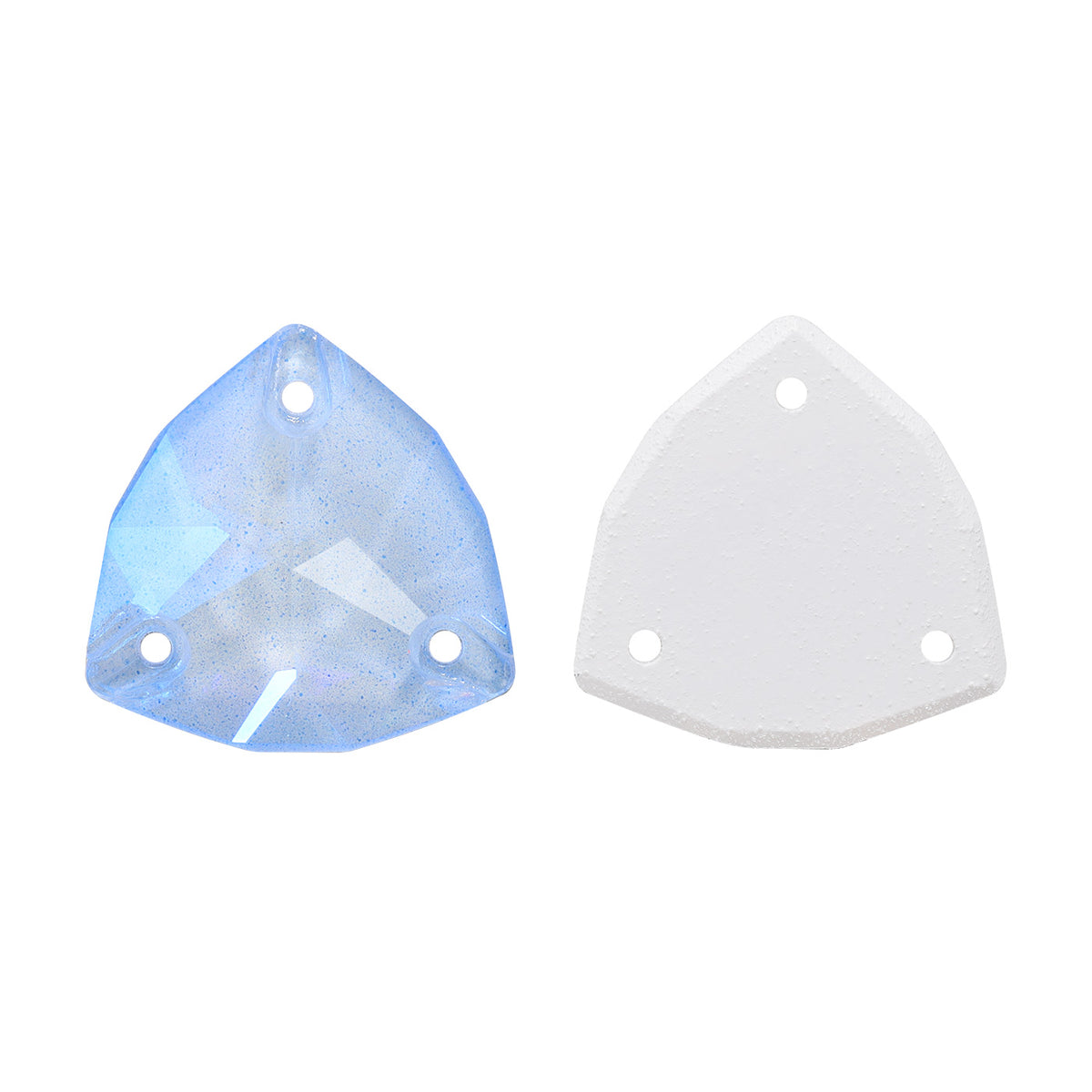 Electric Neon Light Blue Trilliant Shape High Quality Glass Sew-on Rhinestones