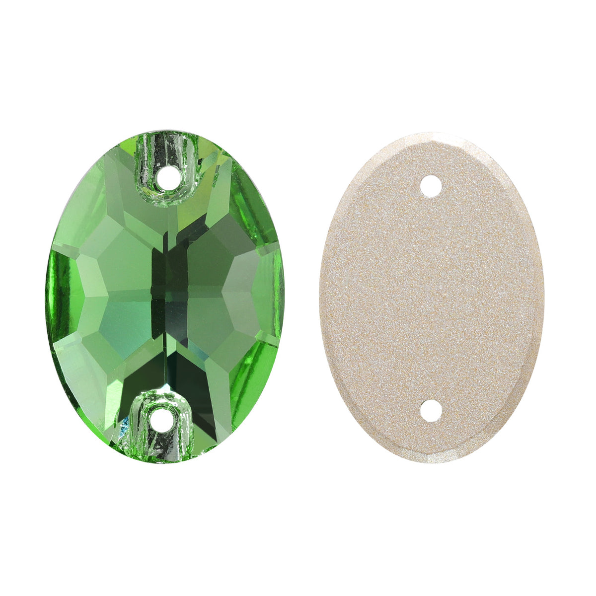 Peridot Oval Shape High Quality Glass Sew-on Rhinestones