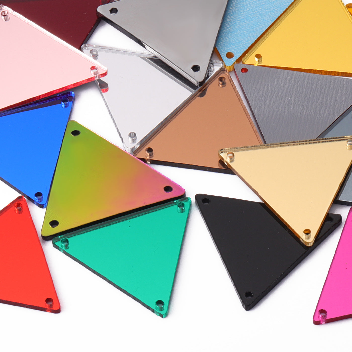 Triangle Shape Multi Colors Acrylic Sew-on Mirror For Dance Costume WholesaleRhinestone