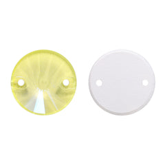 Electric Neon Light Topaz Rivoli Shape High Quality Glass Sew-on Rhinestones