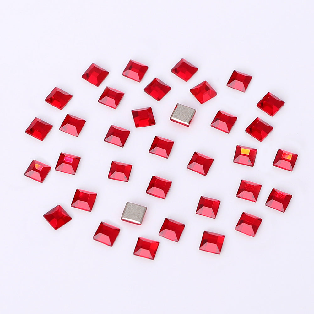 Square Shape Multi Colors Small Size Glass Beveled Flat Back Fancy Rhinestones For Nail Art