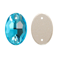 Aquamarine Oval Shape High Quality Glass Sew-on Rhinestones