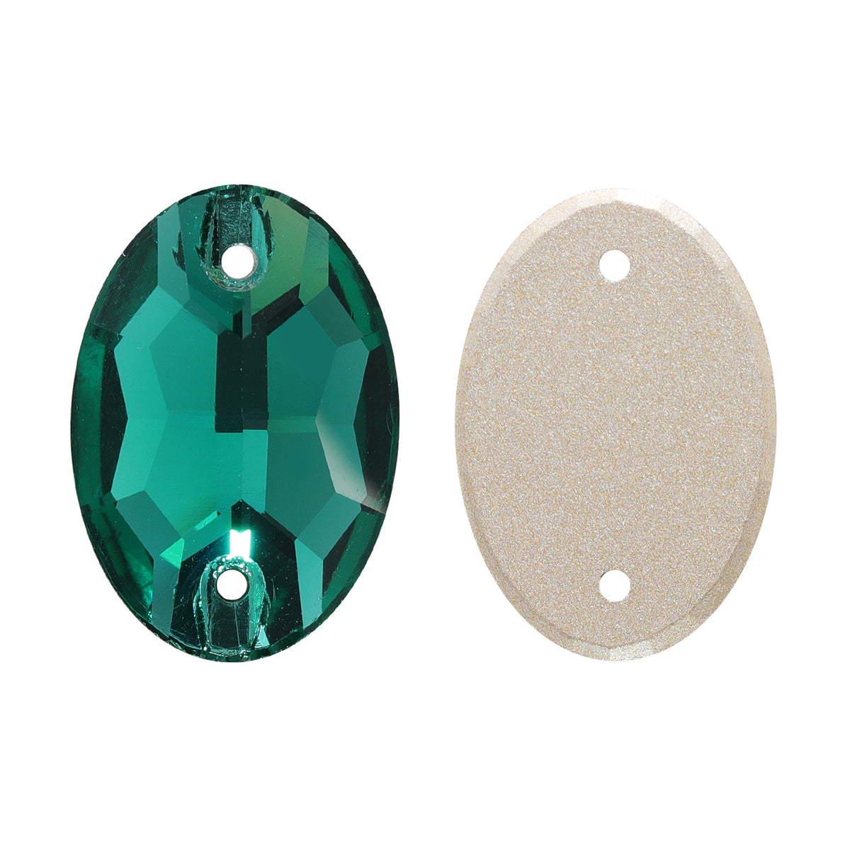 Emerald Oval Shape High Quality Glass Sew-on Rhinestones