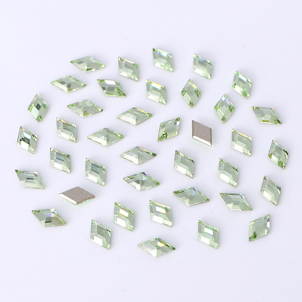 Rhombus Shape Multi Colors Small Size Glass Beveled Flat Back Fancy Rhinestones For Nail Art