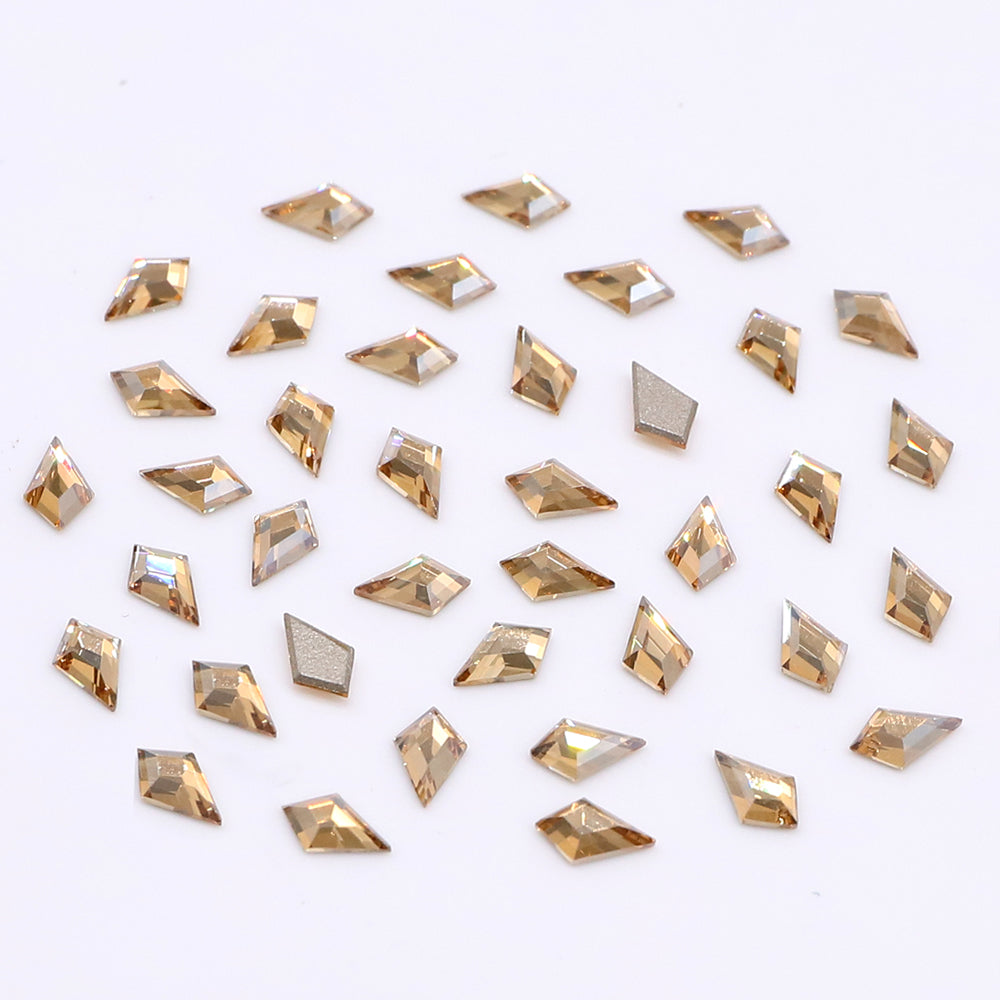 Arrow Shape Multi Colors Small Size Glass Beveled Flat Back Fancy Rhinestones For Nail Art