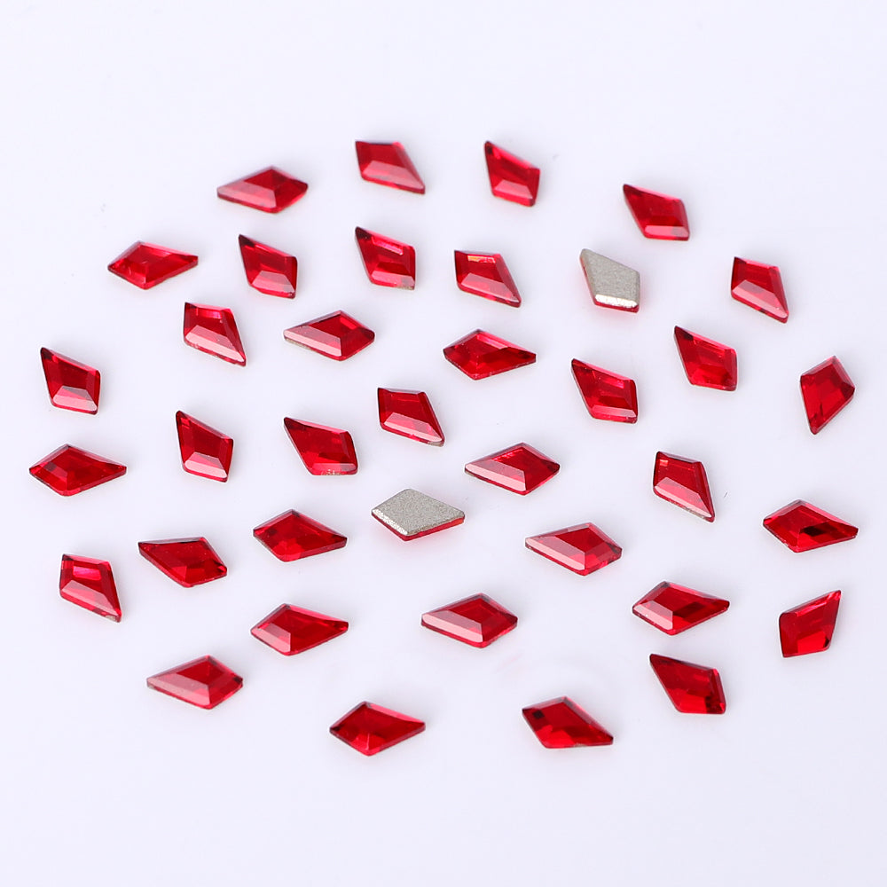 Arrow Shape Multi Colors Small Size Glass Beveled Flat Back Fancy Rhinestones For Nail Art