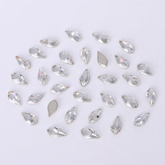 Maple leaves Shape Multi Colors Small Size Glass Beveled Flat Back Fancy Rhinestones For Nail Art