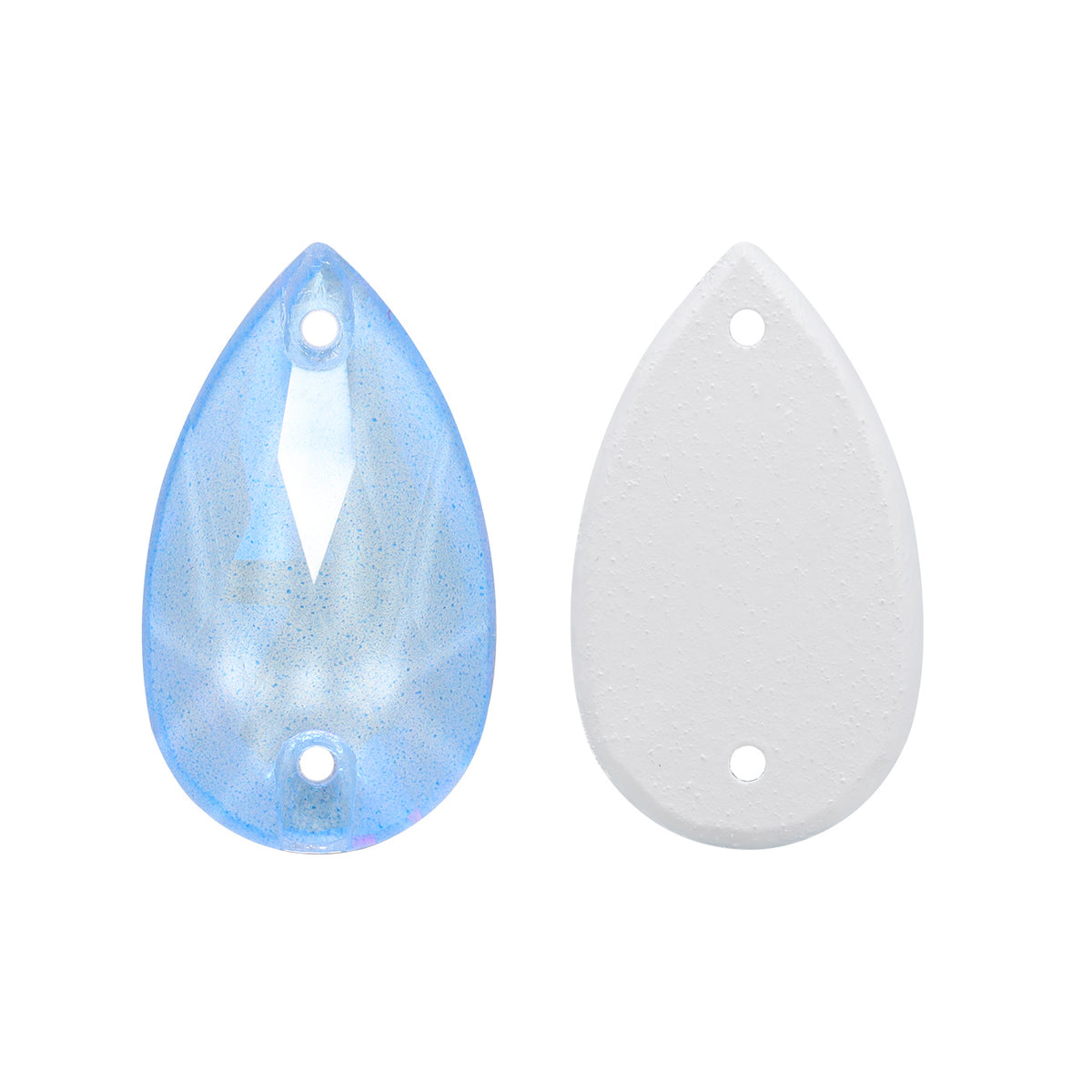 Electric Neon Light Blue Drop Shape High Quality Glass Sew-on Rhinestones