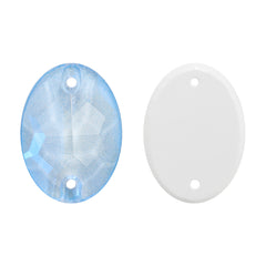Electric Neon Light Blue Oval Shape High Quality Glass Sew-on Rhinestones