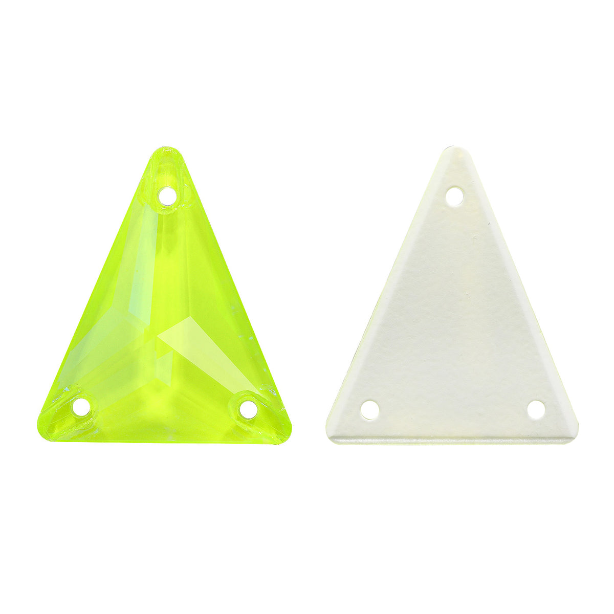 Electric Neon Jonquil Slim Triangle Shape High Quality Glass Sew-on Rhinestones