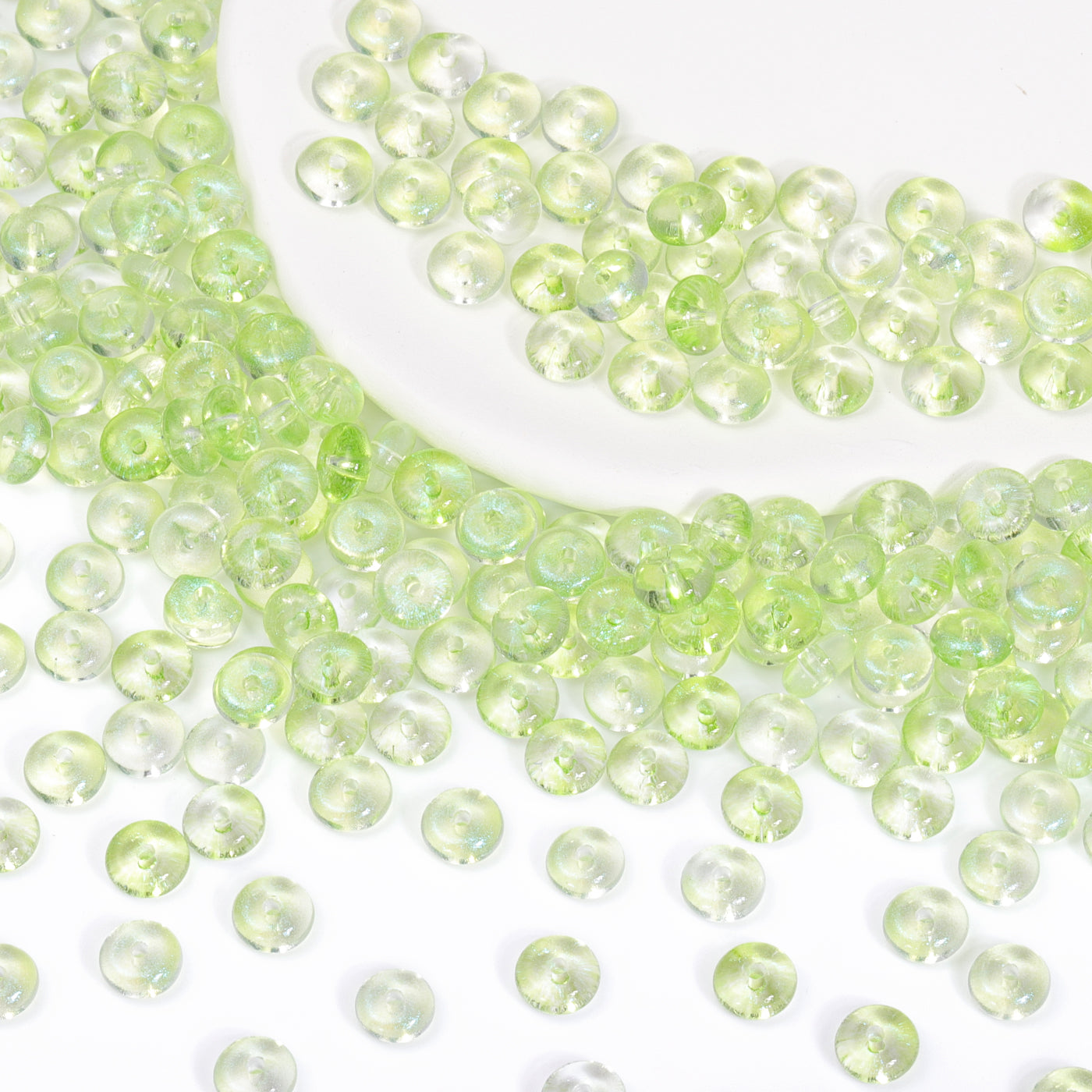 Various Colors Transparent Candy Series Lucky Buckle Shape Glass Seed Beads