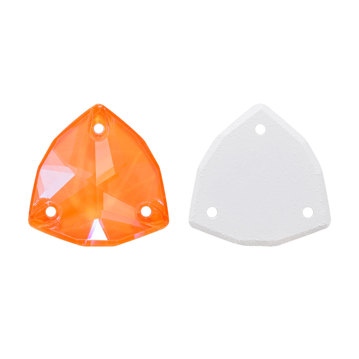 Electric Neon Orange Yellow Trilliant Shape High Quality Glass Sew-on Rhinestones