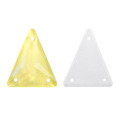 Electric Neon Light Topaz Slim Triangle Shape High Quality Glass Sew-on Rhinestones