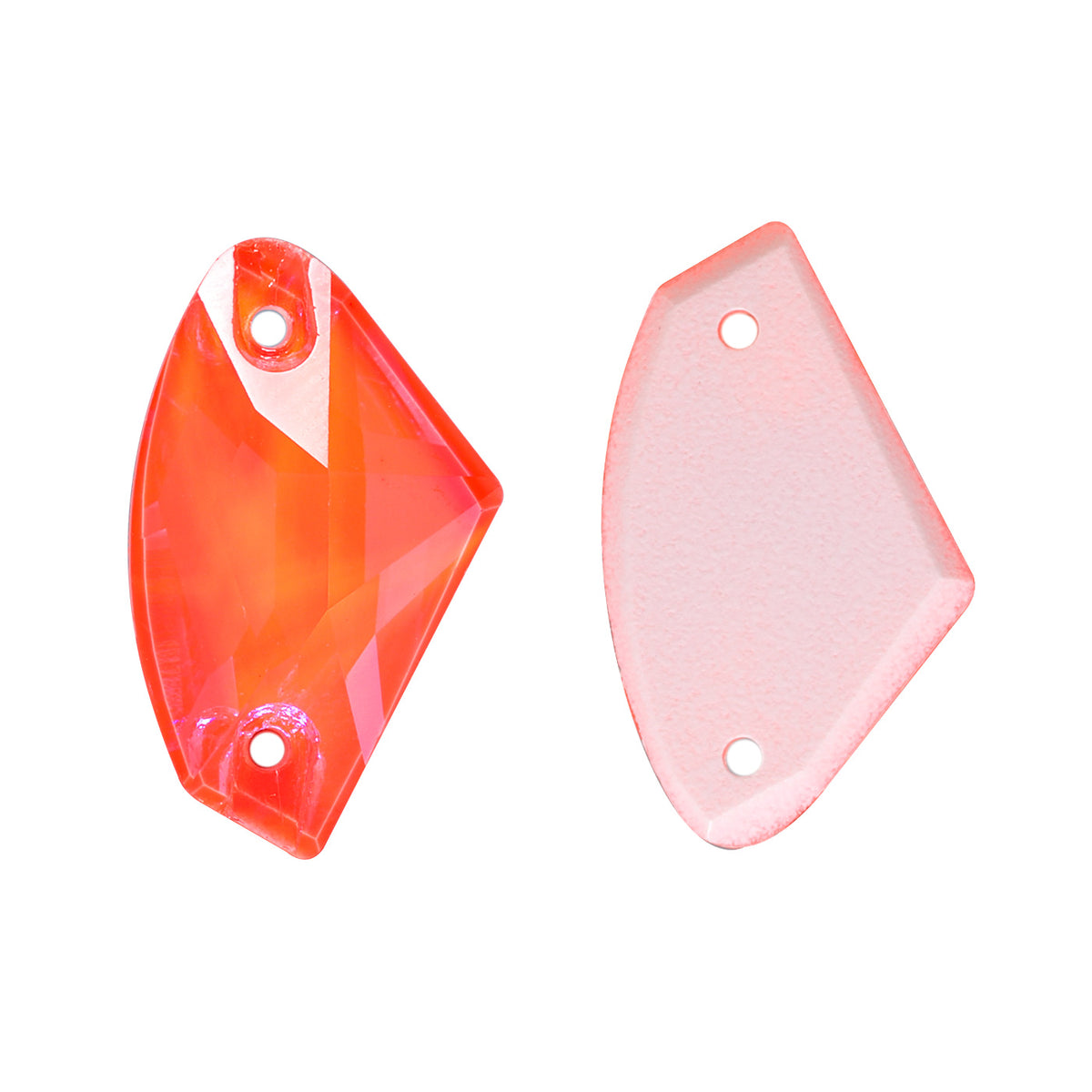 Electric Neon Orange Yellow Galactic Shape High Quality Glass Sew-on Rhinestones