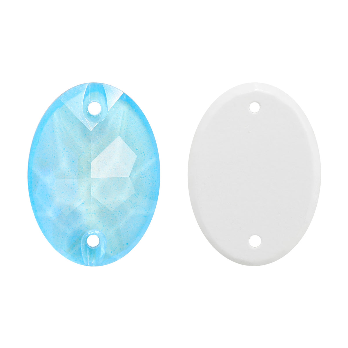 Electric Neon Aquamarine Oval Shape High Quality Glass Sew-on Rhinestones