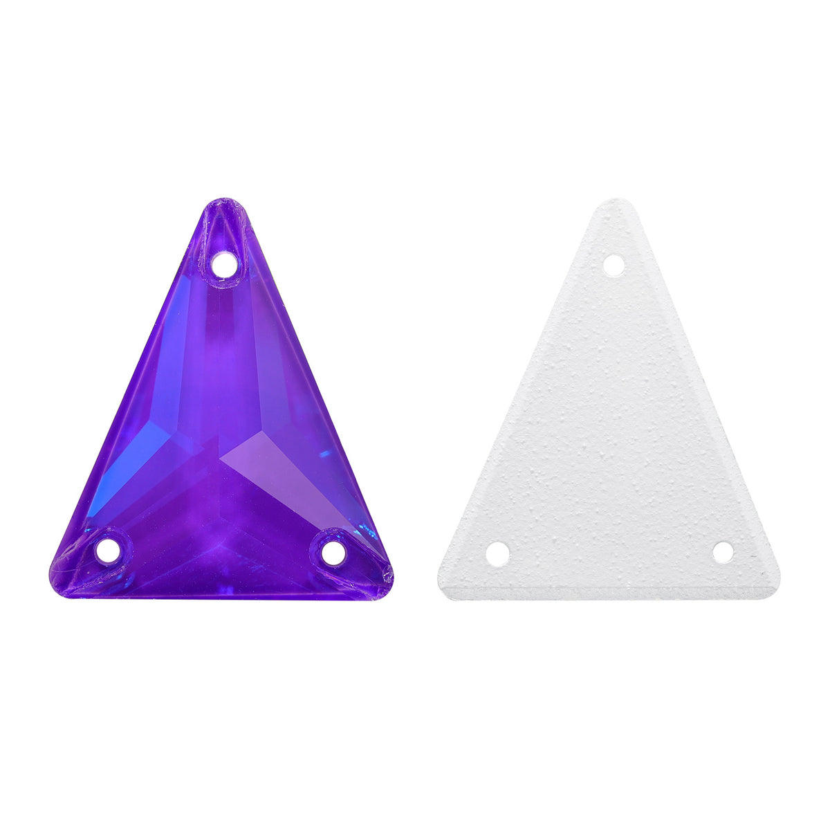 Electric Neon Violet Slim Triangle Shape High Quality Glass Sew-on Rhinestones