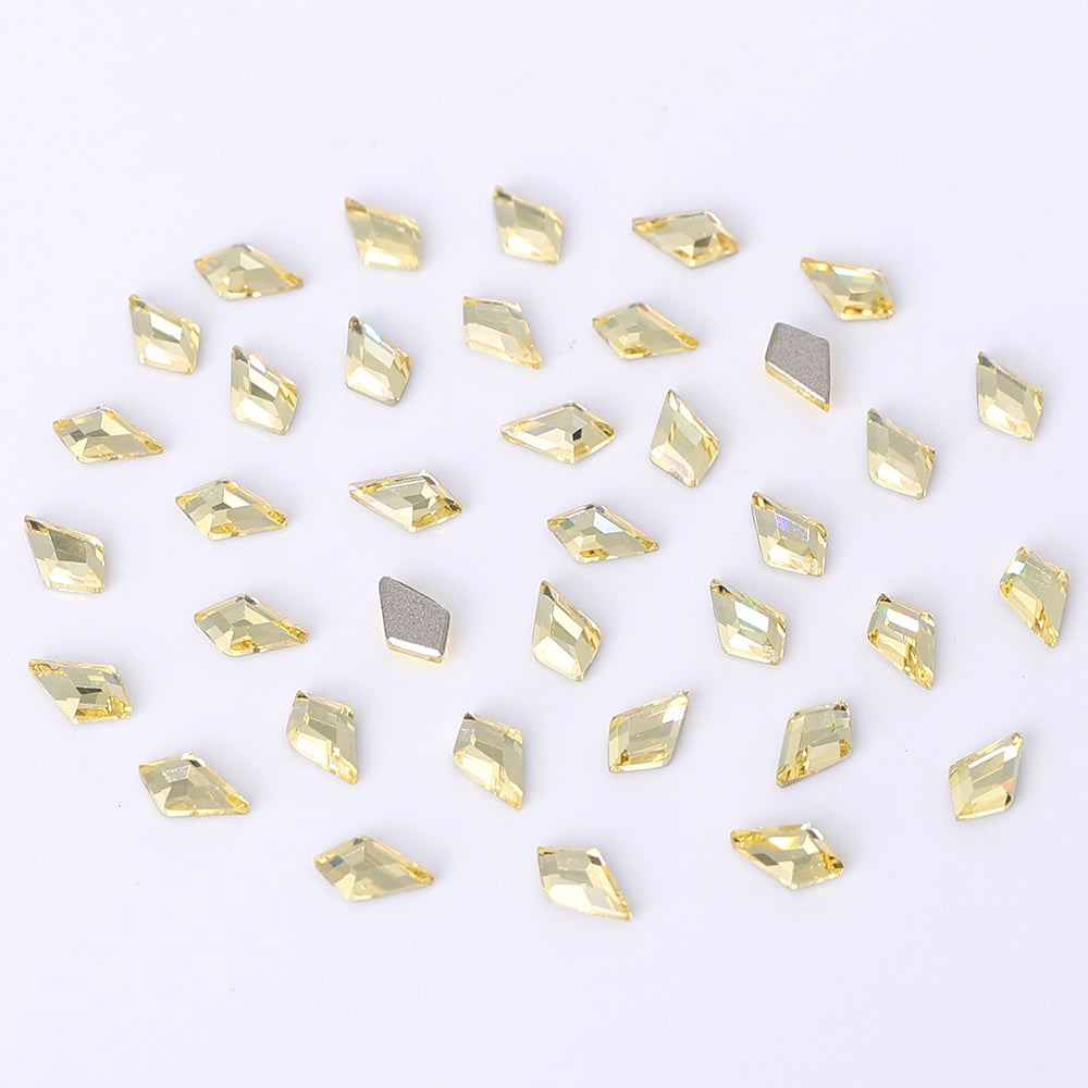 Arrow Shape Multi Colors Small Size Glass Beveled Flat Back Fancy Rhinestones For Nail Art