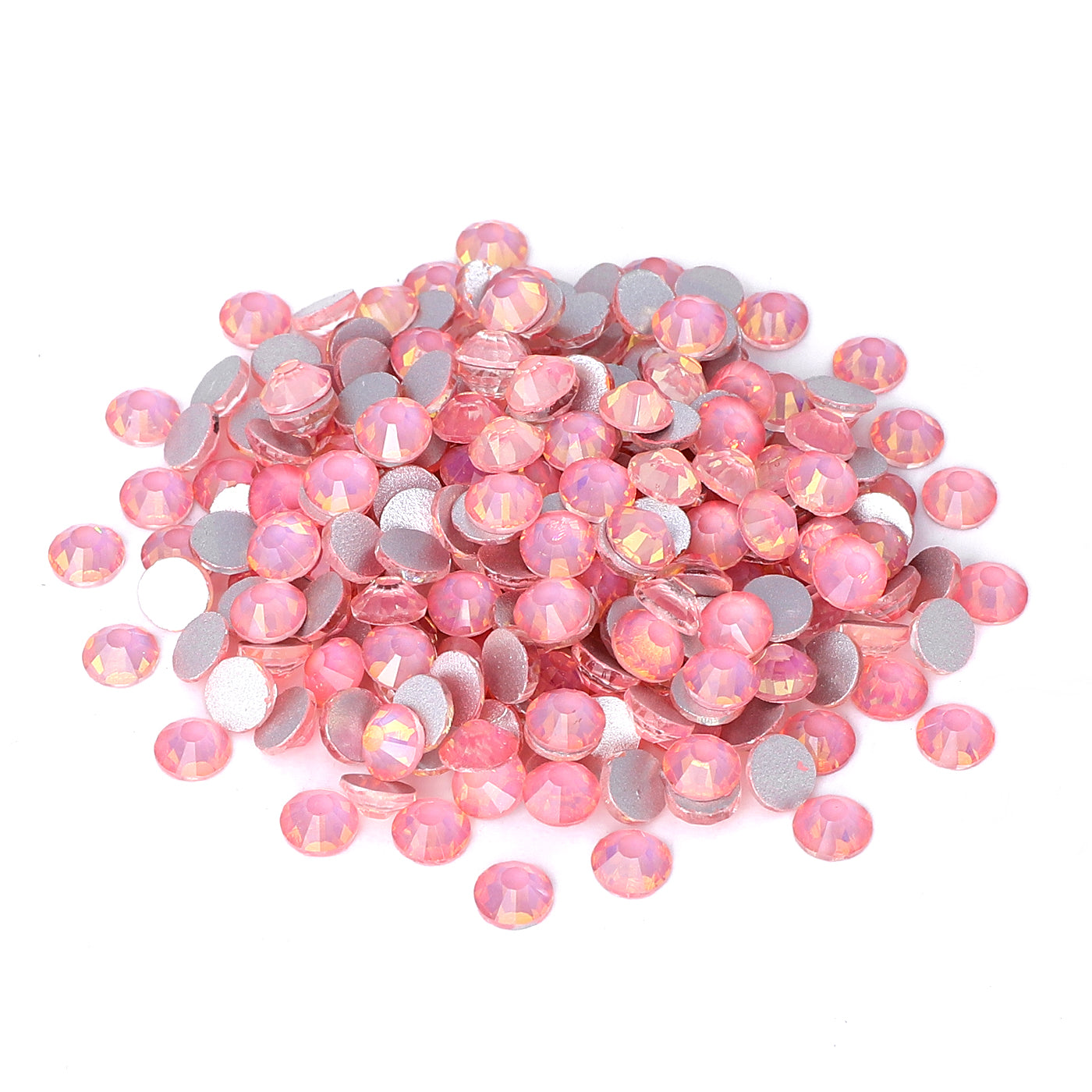 Flashing Rose Pink Glass FlatBack Rhinestones Silver Back WholesaleRhinestone