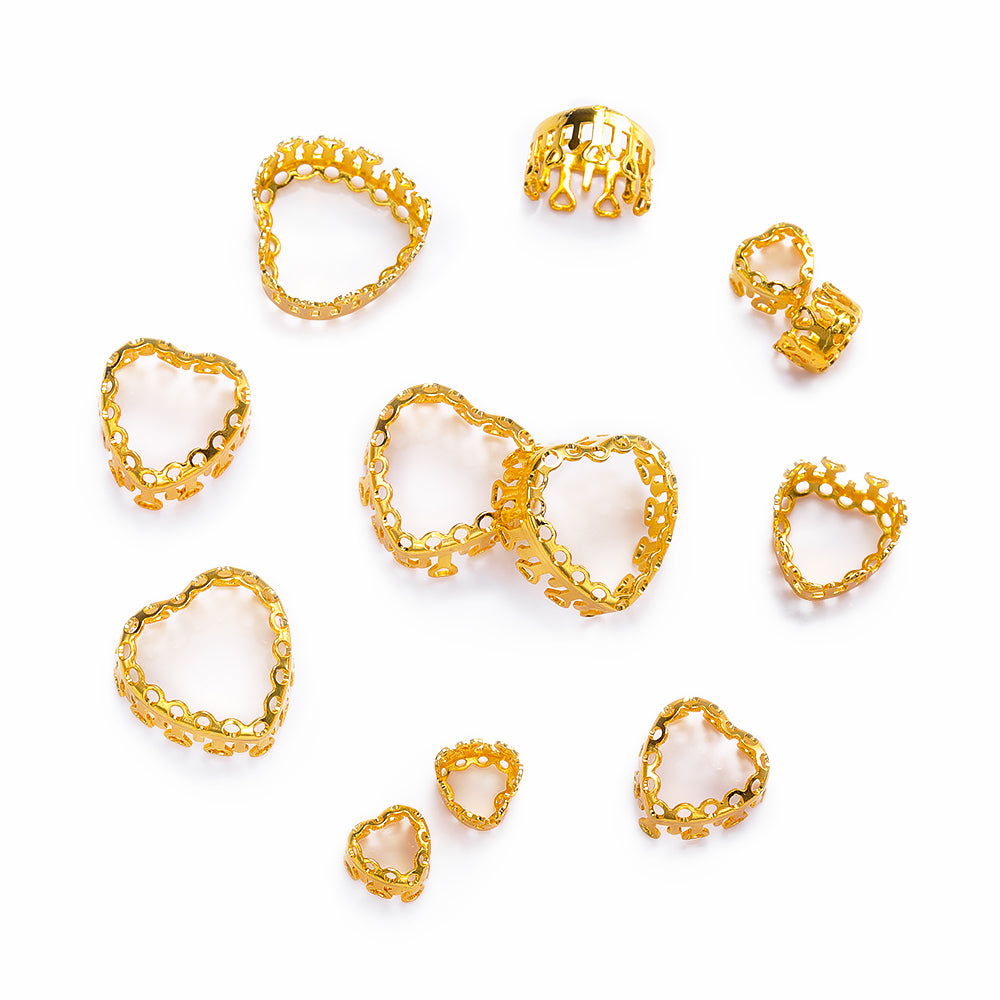 Maxi Heart Shape High-Quality Sew-on Nest Hollow Claw For Rhinestone Claw settings