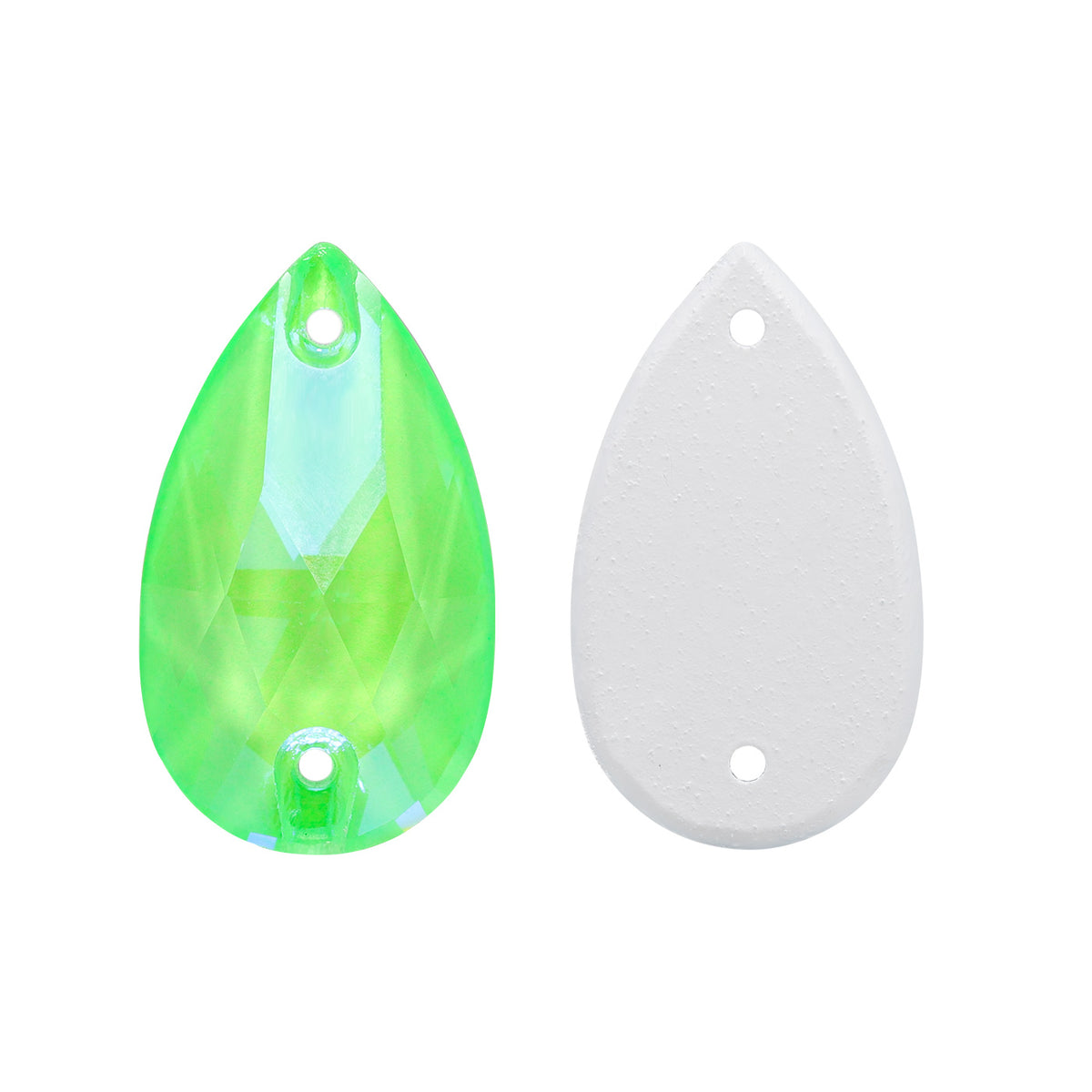 Electric Neon Peridot Drop Shape High Quality Glass Sew-on Rhinestones