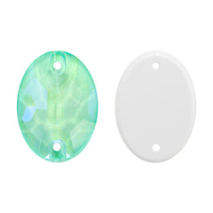 Electric Neon Greenwrap Oval Shape High Quality Glass Sew-on Rhinestones