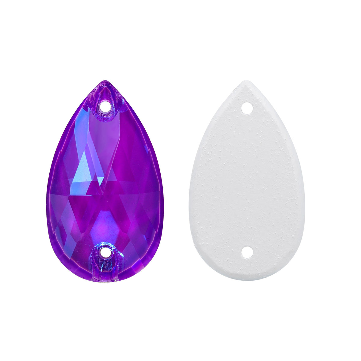 Electric Neon Violet Drop Shape High Quality Glass Sew-on Rhinestones