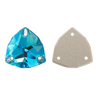 Aquamarine Trilliant Shape High Quality Glass Sew-on Rhinestones