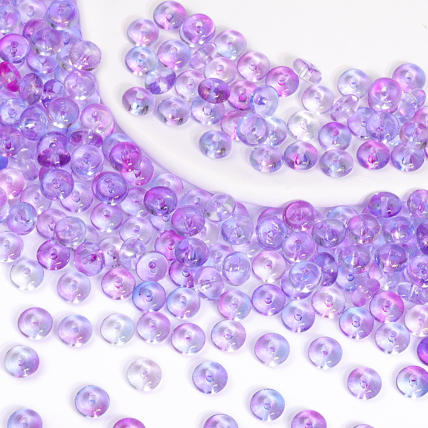 Various Colors Transparent Candy Series Lucky Buckle Shape Glass Seed Beads