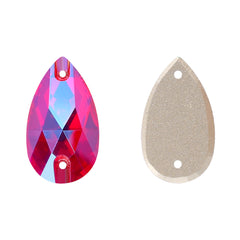 Light Siam Shimmer Drop Shape High Quality Glass Sew-on Rhinestones