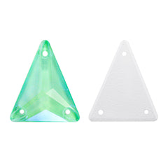 Electric Neon Greenwrap Slim Triangle Shape High Quality Glass Sew-on Rhinestones